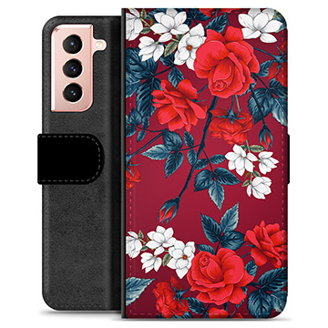 Étui Portefeuille Premium Samsung Galaxy S21 5G - Fleurs Vintage