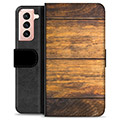 Étui Portefeuille Premium Samsung Galaxy S21 5G - Bois