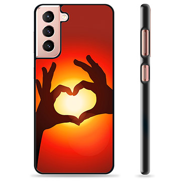 Coque de Protection Samsung Galaxy S21 5G - Silhouette de Coeur