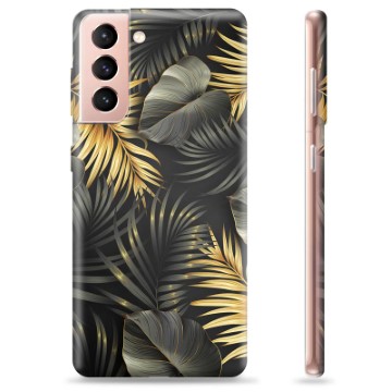 Coque Samsung Galaxy S21 5G en TPU - Feuilles Dorées