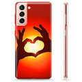 Coque Samsung Galaxy S21 5G en TPU - Silhouette de Coeur