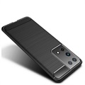 Coque Samsung Galaxy S21 Ultra 5G en TPU Brossé - Fibre de Carbone