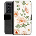 Étui Portefeuille Premium Samsung Galaxy S21 Ultra 5G - Motif Floral