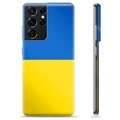 Coque Samsung Galaxy S21 Ultra 5G en TPU Drapeau Ukraine - Jaune et bleu clair