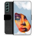 Étui Portefeuille Premium Samsung Galaxy S22+ 5G - Peinture de Visage