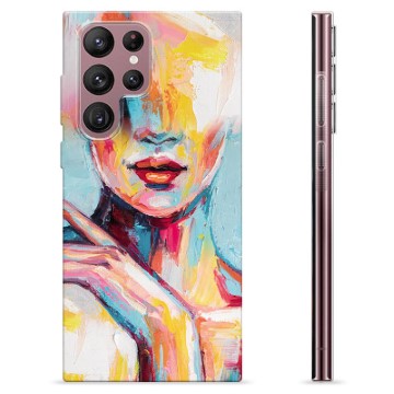 Coque Samsung Galaxy S22 Ultra 5G en TPU - Portrait Abstrait