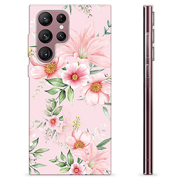 Coque Samsung Galaxy S22 Ultra 5G en TPU - Fleurs à L\'aquarelle