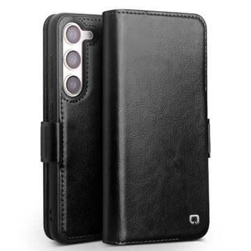 Etui Portefeuille Samsung Galaxy S23 5G en Cuir Qialino Classic - Noir