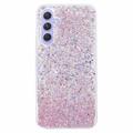 Coque Samsung Galaxy S23 FE en TPU Glitter Flakes - Rose