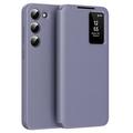 Étui à rabat Samsung Galaxy S23 Smart Clear View avec fente pour carte - Gris Violet
