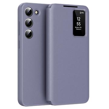Étui à rabat Samsung Galaxy S23 Smart Clear View avec fente pour carte - Gris Violet