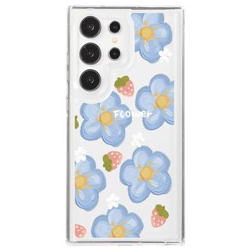Coque Samsung Galaxy S23 Ultra en TPU Fashion - Fleurs / Fraises