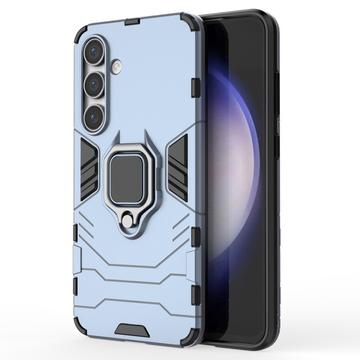 Coque Hybride Samsung Galaxy S24 FE avec Support Bague - Bleue