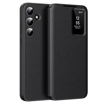 Étui à rabat Samsung Galaxy S24 FE Smart Clear View avec fente pour carte - Noir