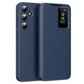 Étui à rabat Samsung Galaxy S24 FE Smart Clear View avec fente pour carte - Saphir