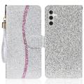 Étui portefeuille stylisé à paillettes pour Samsung Galaxy S24 FE