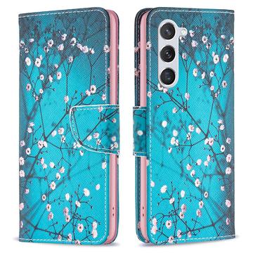 Étui Portefeuille Samsung Galaxy S24 - Série Wonder - Fleurs Blanches