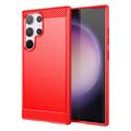 Coque Samsung Galaxy S24 Ultra en TPU Brossé - Fibre de Carbone