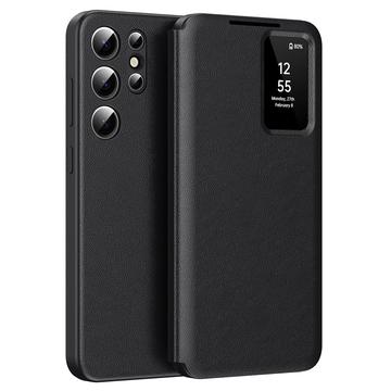 Étui à rabat Samsung Galaxy S24 Ultra Smart Clear View avec fente pour carte - Noir