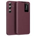 Étui à rabat Samsung Galaxy S24+ Smart Clear View avec fente pour carte - Vin Rouge