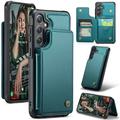 Étui Caseme C22 Samsung Galaxy S25 avec portefeuille de cartes protégé par RFID - Vert