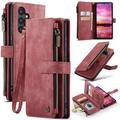 Étui Portefeuille Samsung Galaxy S25 Multifonctionnel Caseme C30 - Rouge