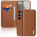 Etui Portefeuille Samsung Galaxy S25 en Cuir Dux Ducis Hivo - Marron