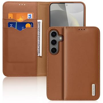 Etui Portefeuille Samsung Galaxy S25 en Cuir Dux Ducis Hivo - Marron