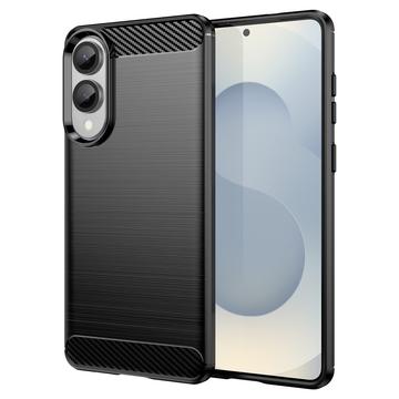 Coque Samsung Galaxy S25 Edge en TPU Brossé - Fibre de Carbone - Noire