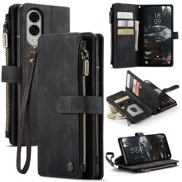 Étui Portefeuille Samsung Galaxy S25 Edge Multifonctionnel Caseme C30 - Noir