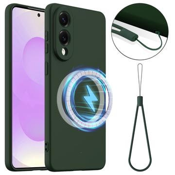Coque Samsung Galaxy S25 Edge en Silicone Liquide - Compatible MagSafe - Vert Foncé