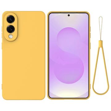 Coque Samsung Galaxy S25 Edge en silicone liquide avec dragonne