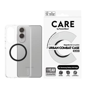 Coque Samsung Galaxy S25 Edge PanzerGlass Care Transparent Urban Combat - Compatible MagSafe - Noire