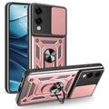 Coque Hybride Samsung Galaxy S25 Edge à Anneau Rotatif avec Protection pour Appareil Photo