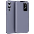Étui à rabat Samsung Galaxy S25 Edge Smart Clear View avec fente pour carte - Gris Violet