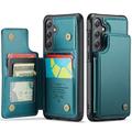Étui Caseme C22 Samsung Galaxy S25 FE avec portefeuille de cartes protégé par RFID - Vert