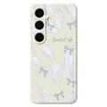 Coque Samsung Galaxy S25 FE en TPU à motif de plumes - Beige