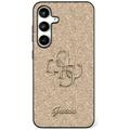 Coque Samsung Galaxy S25 Guess Fixed Glitter 4G Metal Logo - Doré