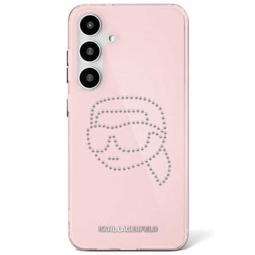 Coque Samsung Galaxy S25 Karl Lagerfeld Rhinestones Karl Head Logo - Rose