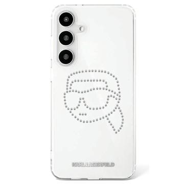 Coque Samsung Galaxy S25 Karl Lagerfeld Rhinestones Karl Head Logo - Transparente