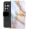 Étui Portefeuille Premium Samsung Galaxy S25+ - Marbre Élégant