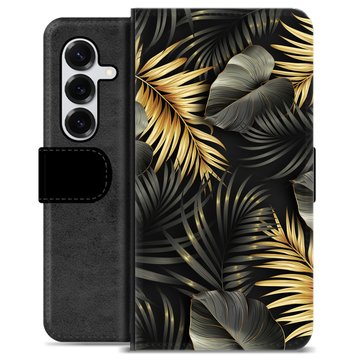 Étui Portefeuille Premium Samsung Galaxy S25+ - Feuilles Dorées