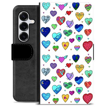 Étui Portefeuille Premium Samsung Galaxy S25+ - Cœurs