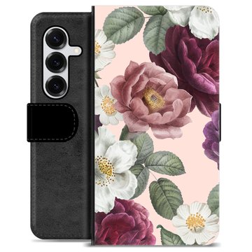 Étui Portefeuille Premium Samsung Galaxy S25+ - Fleurs Romantiques