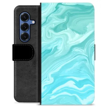 Étui Portefeuille Premium Samsung Galaxy S25 - Marbre Bleu