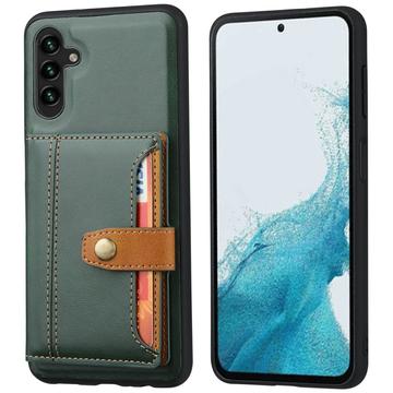 Étui Samsung Galaxy S25 avec Portefeuille - Retro Style - Vert