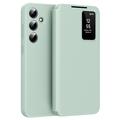 Étui à rabat Samsung Galaxy S25 Smart Clear View avec fente pour carte - Vert clair