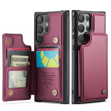 Étui Caseme C22 Samsung Galaxy S25 Ultra avec portefeuille de cartes protégé par RFID - Rouge