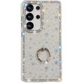 Coque Hybride Samsung Galaxy S25 Ultra CrystalGlow avec support à anneau - Étoiles / Transparente