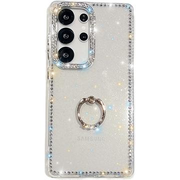 Coque Hybride Samsung Galaxy S25 Ultra CrystalGlow avec support à anneau - Transparente